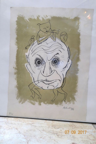 Picasso Lithographie  © Herbert Sandberg 1957,